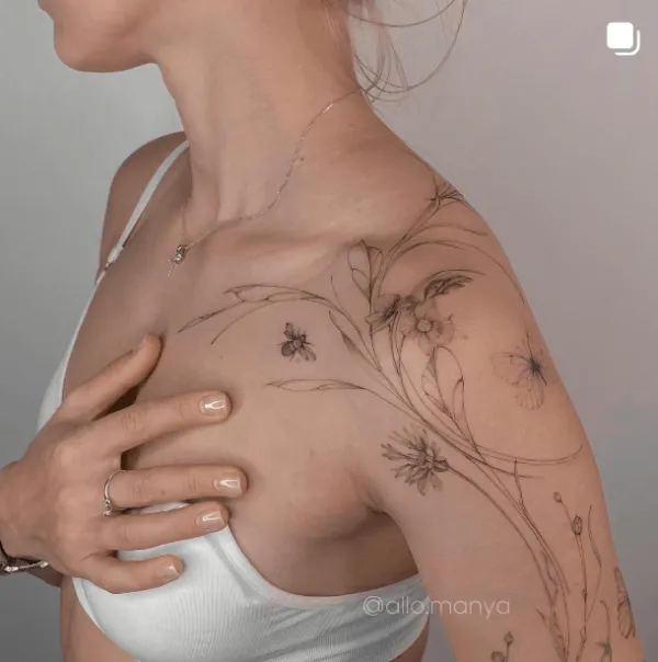 allo.manya, guest artist at True Canvas Vienna – Fineline / One Line / Tiny Tattoos / Lettering, Concept Art / Geometric