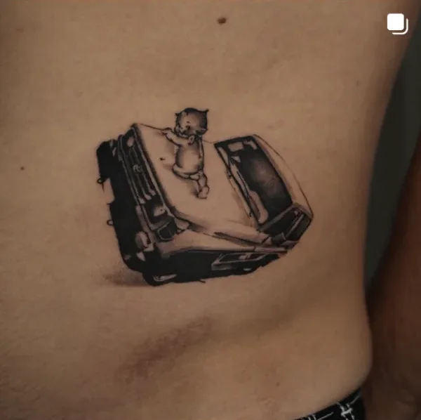 clumsytattooer, guest artist at True Canvas Vienna – Realism – Black & Grey, Concept Art / Geometric