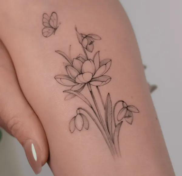 dim.tattoo, guest artist at True Canvas Vienna – Fineline / One Line / Tiny Tattoos / Lettering, Floral / Botanical