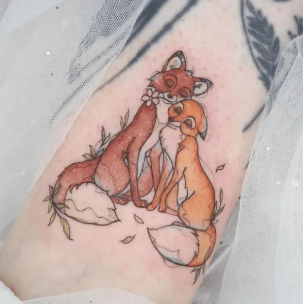 its_yellowoon, guest artist at True Canvas Vienna – Fineline / One Line / Tiny Tattoos / Lettering, Watercolor / Brush Strokes, Anime / Manga / Cartoon