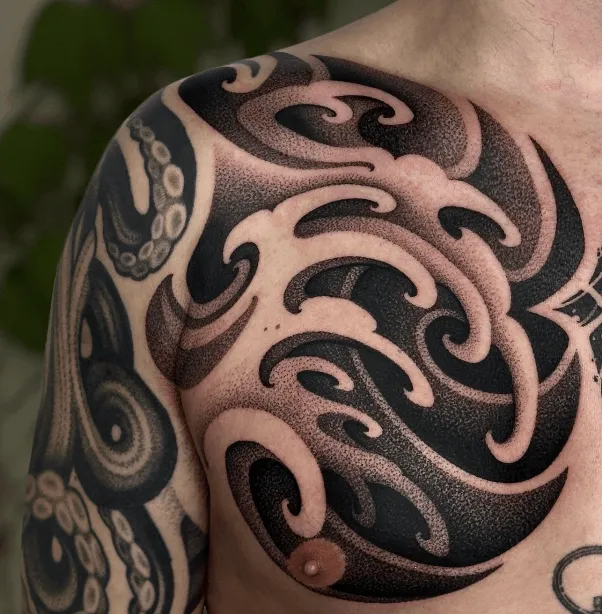 konrad_wt_, guest artist at True Canvas Vienna – Tribal, Blackwork / Blackout