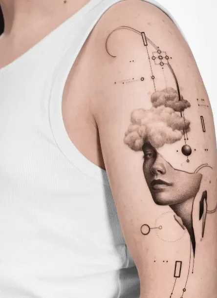 minaltt, guest artist at True Canvas Vienna – Realism – Black & Grey, Concept Art / Geometric