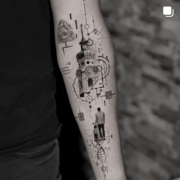 tiago__dot, guest artist at True Canvas Vienna – Realism – Black & Grey, Concept Art / Geometric